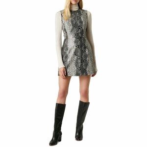 French Connection Womens Elias Reptile Dress Gray Snake Print Sleeveless size 12
